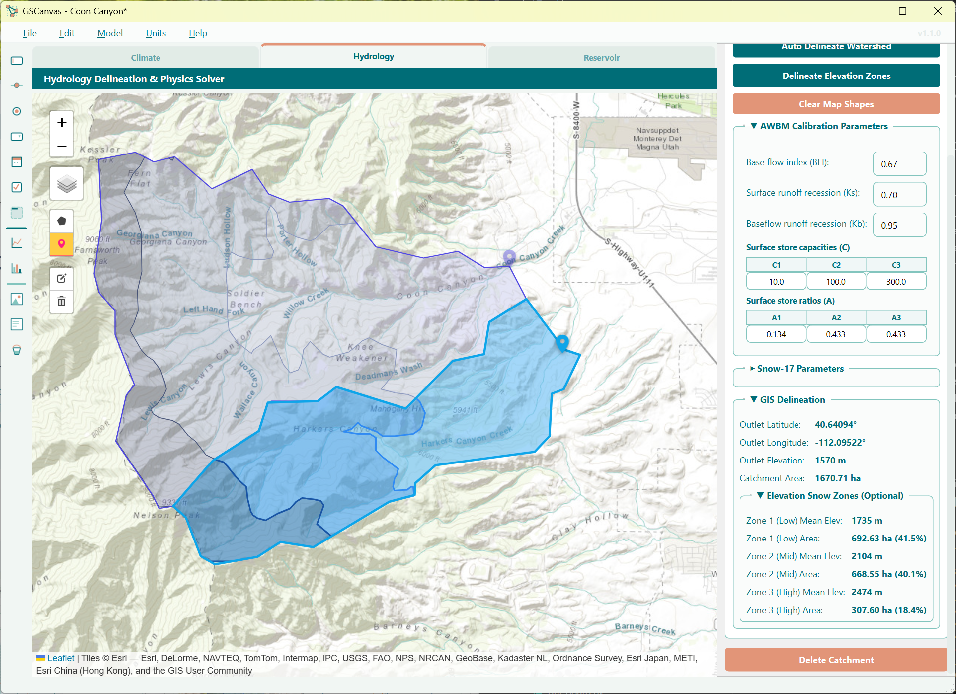 GSCanvas Catchment Design View